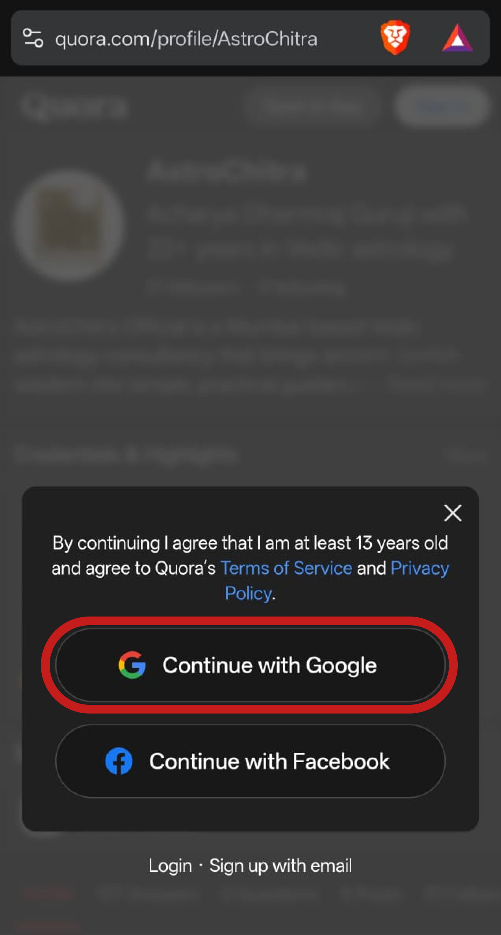 Continue with Google
